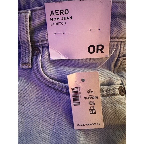 Aeropostale Mom Jeans Womens Size 0 Light Wash Blue High Waisted Ankle 27 Inseam - Picture 4 of 6